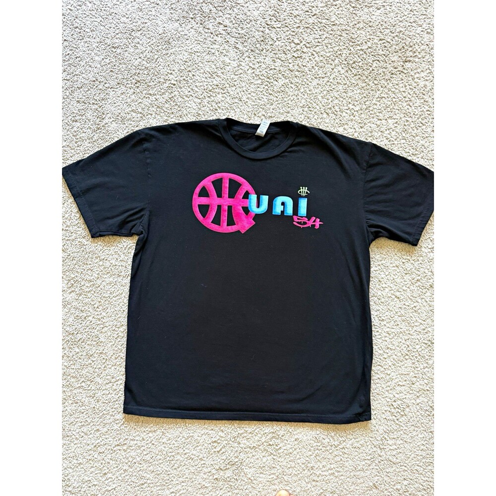 Cotton Heritage Mens XL Black Graphic Logo Crew Neck Short Sleeve Cotton Tee